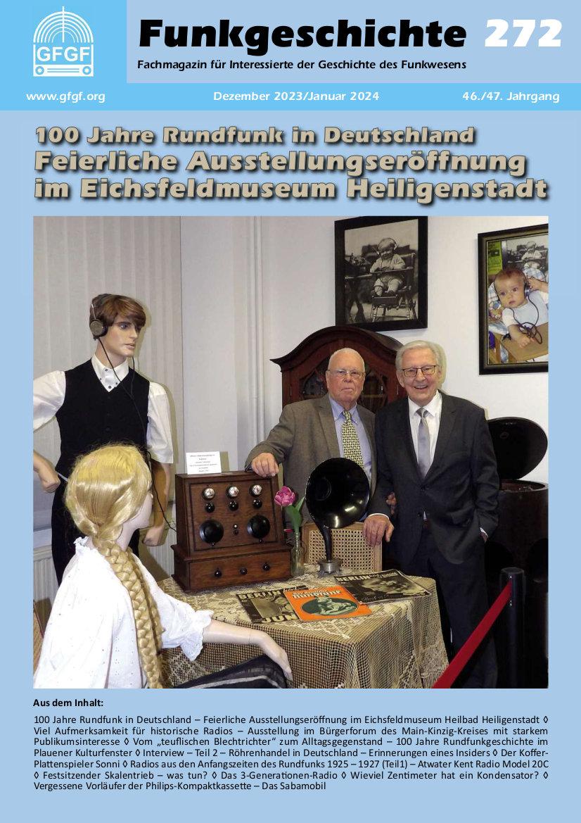Titelblatt der Funkgeschichte Nr. 272 als historisches Beispiel