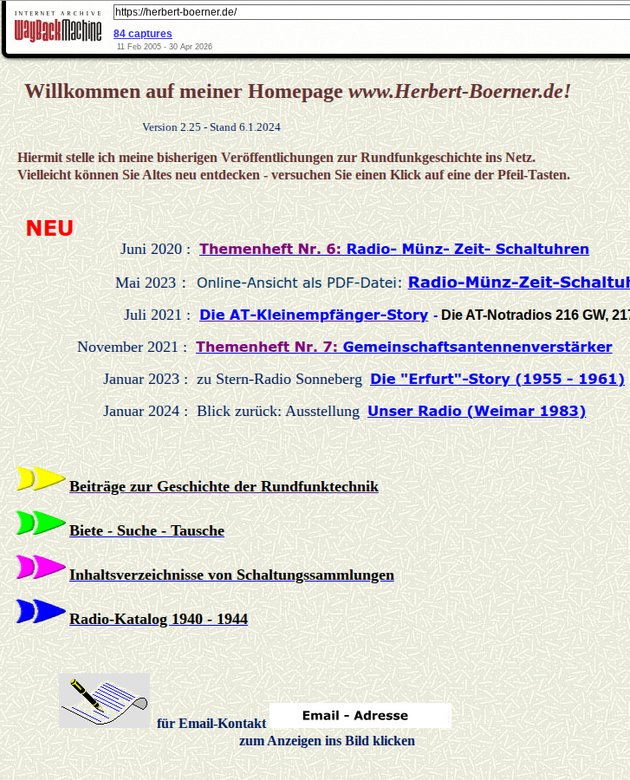 Archivierte Webseite von Herbert Boerner